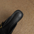 Nyra T-Strap Leather Mules