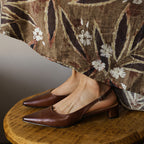 Celest Leather Slingback Heels