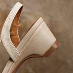 Rianne Cross-Strap Leather Slingback Heels