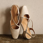 Rianne Cross-Strap Leather Slingback Heels