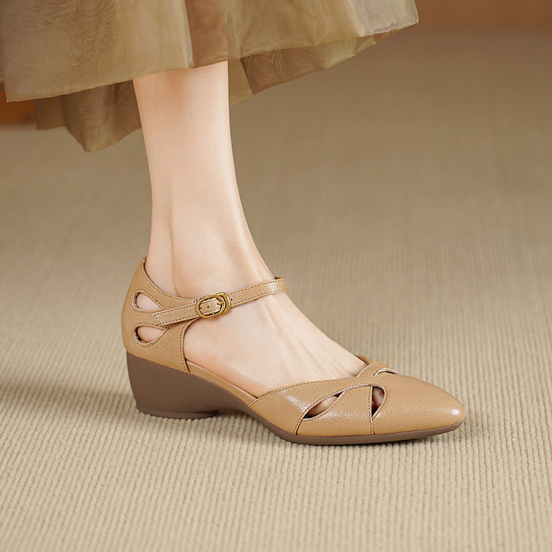 Caelin Lambskin Leather Heels