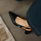 Cielle Leather Slingback Heels