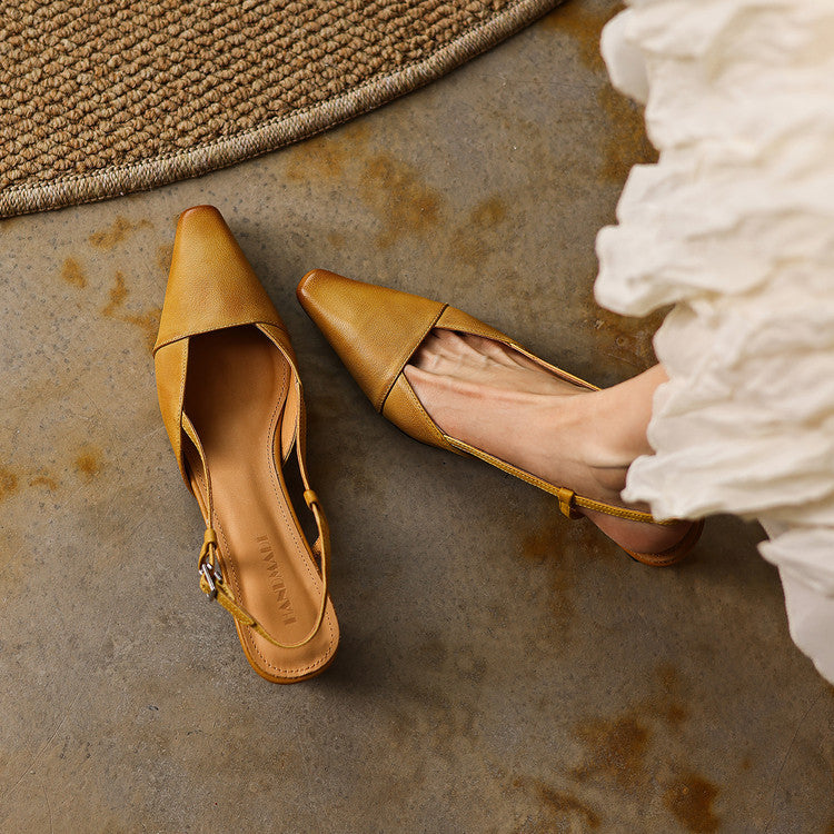 Serelle Leather Slingback Heels