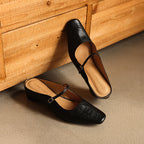 Sera Square-Toe Leather Mules