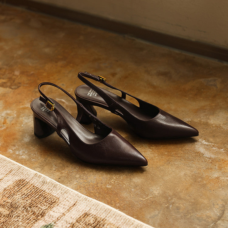 Cielle Leather Slingback Heels