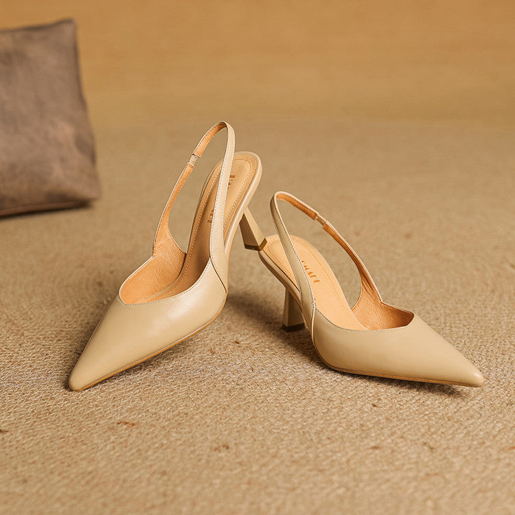 Aurel Slingback Leather Heels