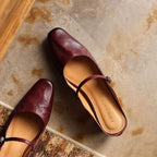 Sera Square-Toe Leather Mules