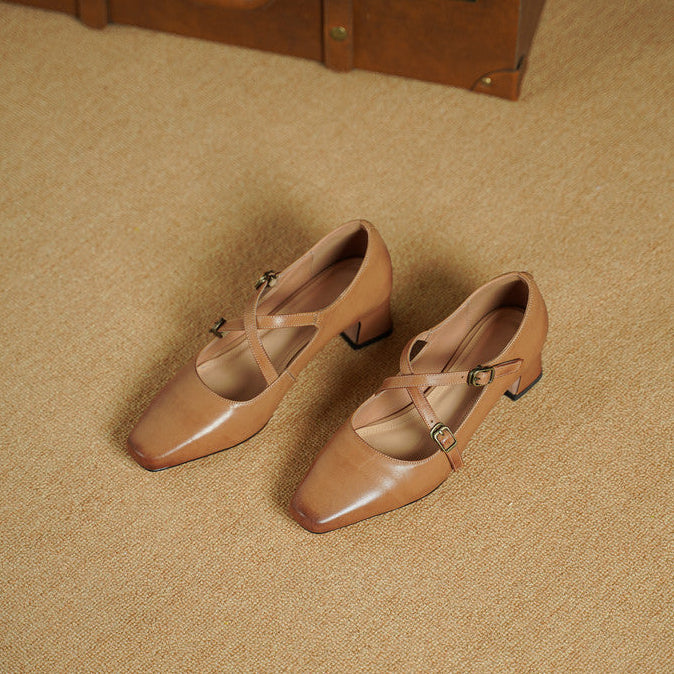 Mira Mary-Jane Leather Heels