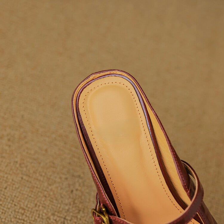 Lurea Strap Leather Mules