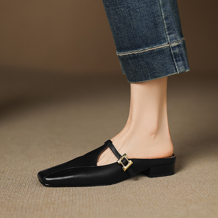 Luna Sculpt Leather Mules