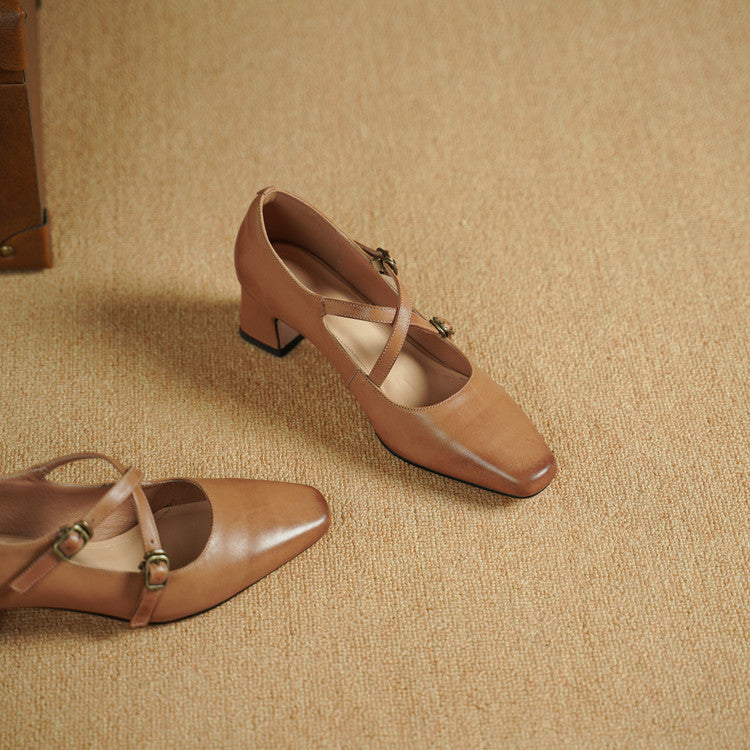 Mira Mary-Jane Leather Heels