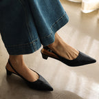 Celest Leather Slingback Heels