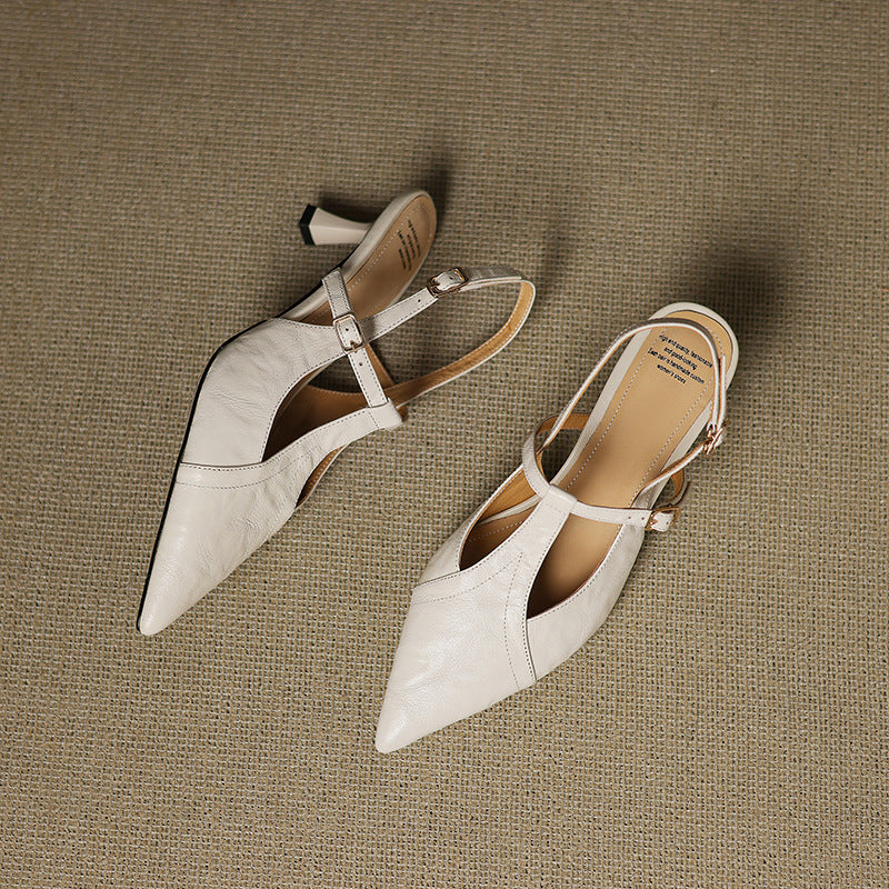 Aviel Pointed Leather Heels
