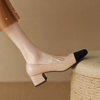Elara Square-Toe Leather Pumps