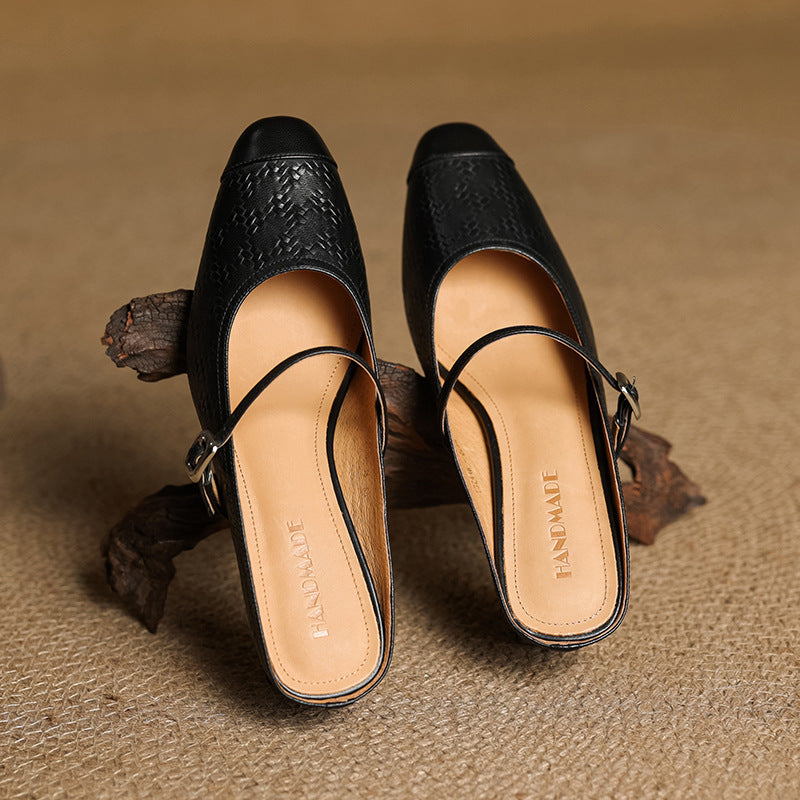 Rielle Strap Leather Mules