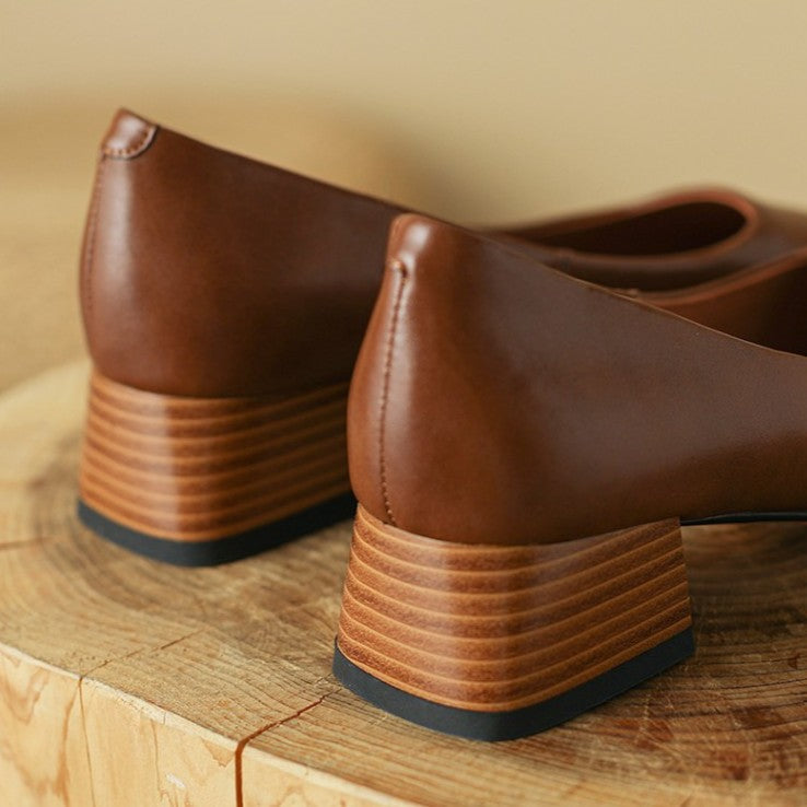 Norvyn Square Leather Pumps