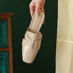 Caelis Square Toe Leather Mules