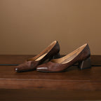 Caldré Leather Square Pumps