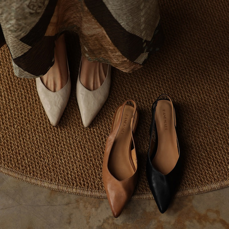 Vireya Slingback Leather Flats