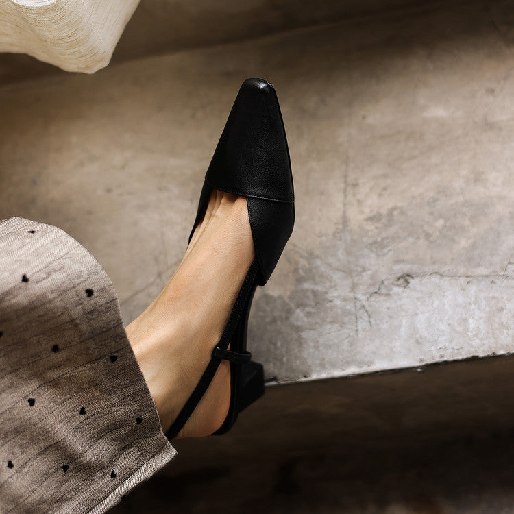 Serelle Leather Slingback Heels