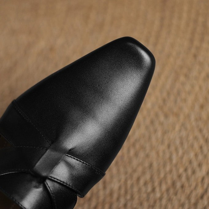 Virelle Cross Leather Mules
