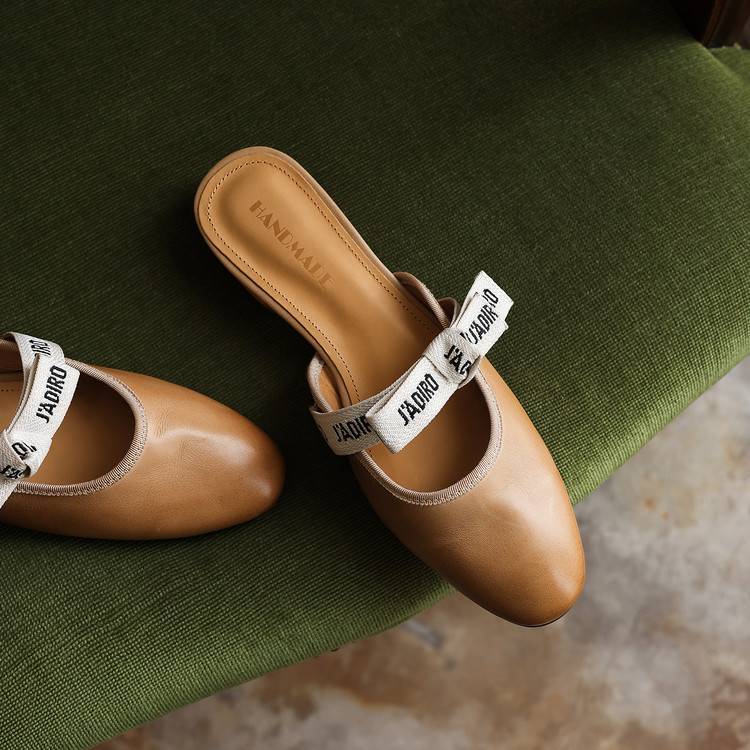 Maelle Bow Leather Mules