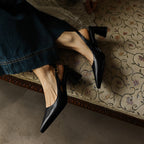 Cielle Leather Slingback Heels