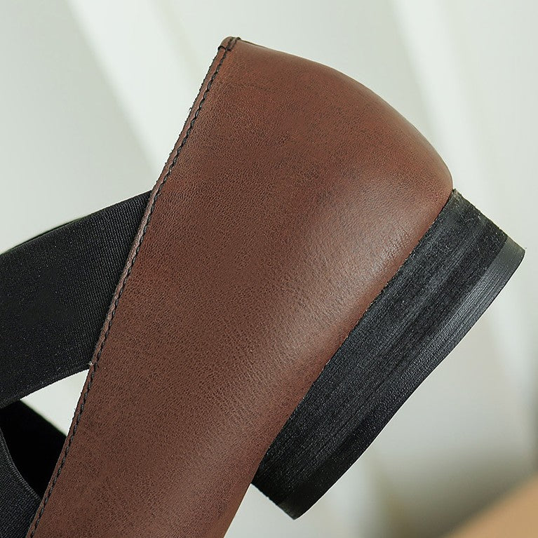 Calira Square Toe Leather Ballets