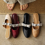 Maelle Bow Leather Mules