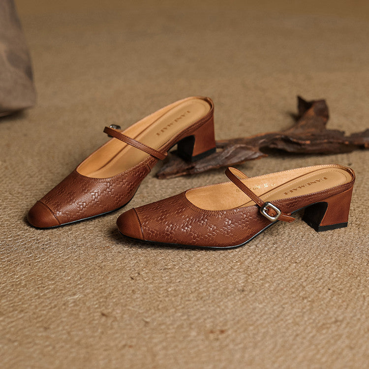 Rielle Strap Leather Mules