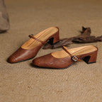 Rielle Strap Leather Mules