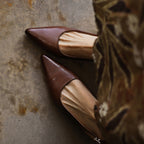 Celest Leather Slingback Heels