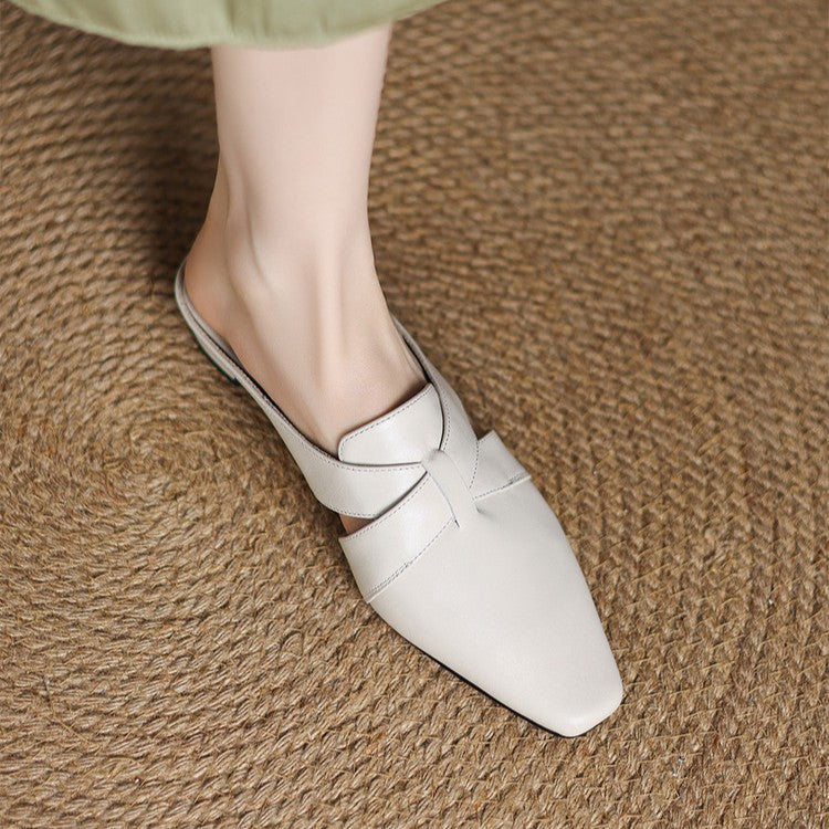 Virelle Cross Leather Mules