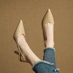 Aurel Slingback Leather Heels