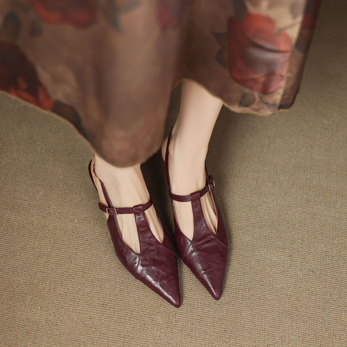 Aviel Pointed Leather Heels