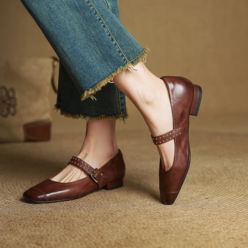 Avelyn Leather Mary Janes