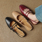 Norvie Leather Slingback Mary Jane Flats