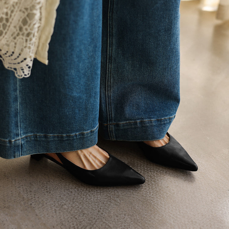 Celest Leather Slingback Heels
