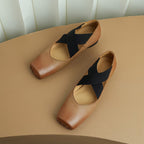 Calira Square Toe Leather Ballets