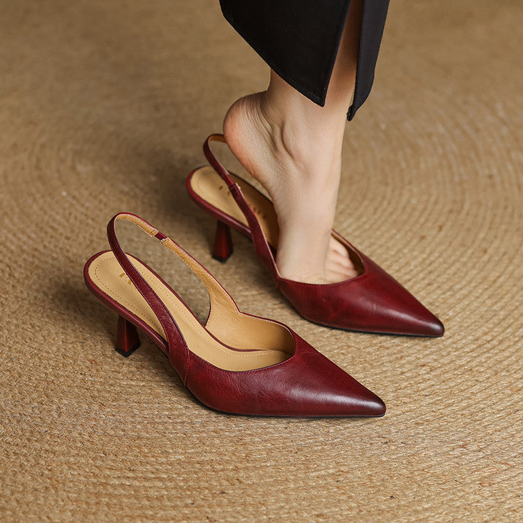 Aurel Slingback Leather Heels