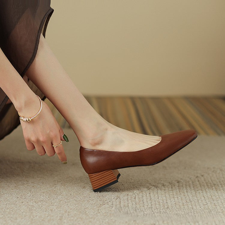 Norvyn Square Leather Pumps