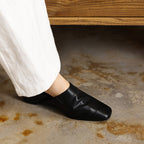 Elise Square-Toe Leather Mules