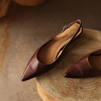 Celest Leather Slingback Heels
