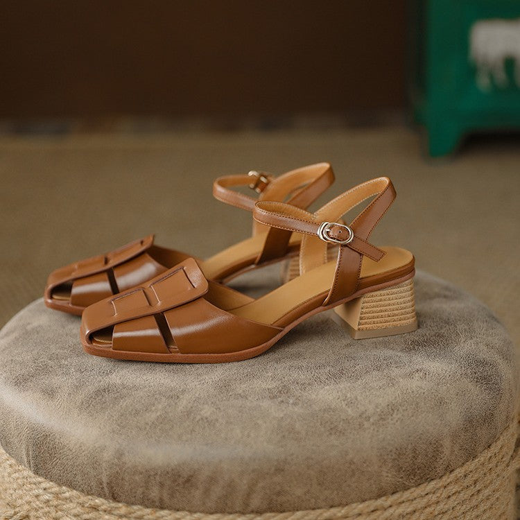 Orlina Roman Leather Heels