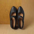 Caresa Leather Mary-Jane Heels