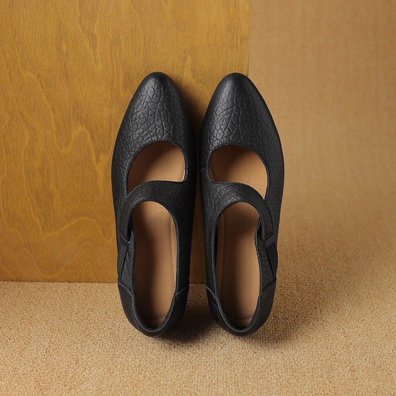 Caresa Leather Mary-Jane Heels
