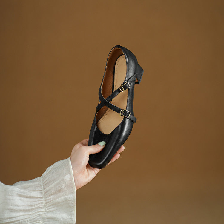 Mira Mary-Jane Leather Heels