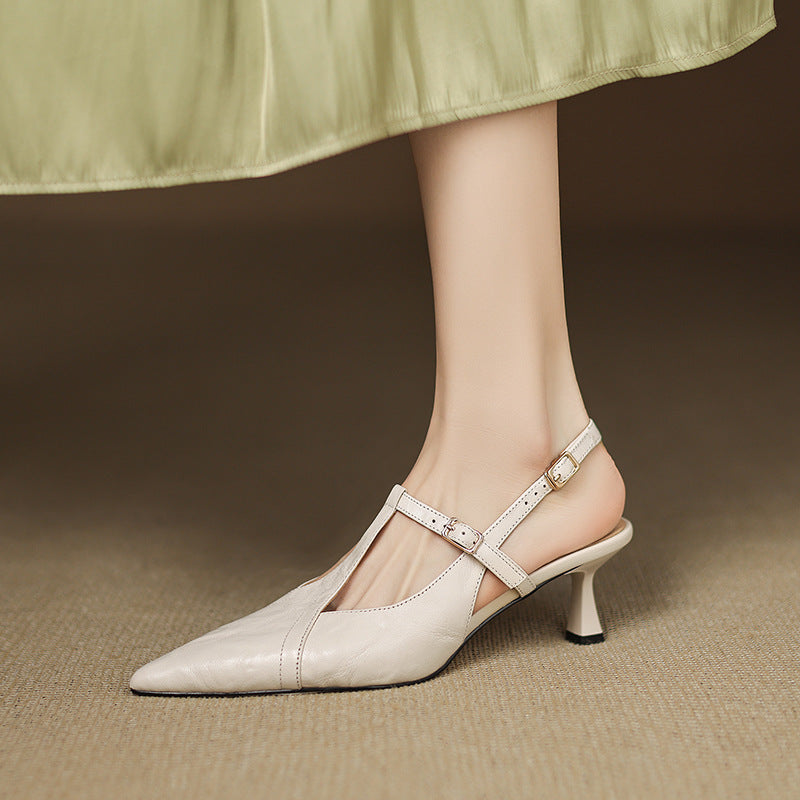 Aviel Pointed Leather Heels