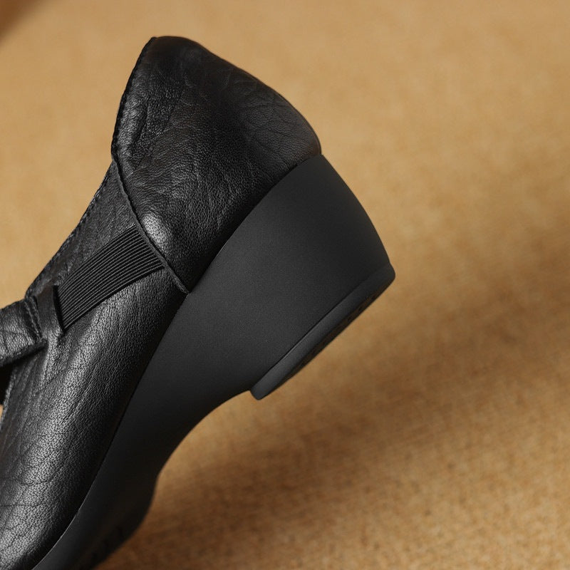 Caresa Leather Mary-Jane Heels