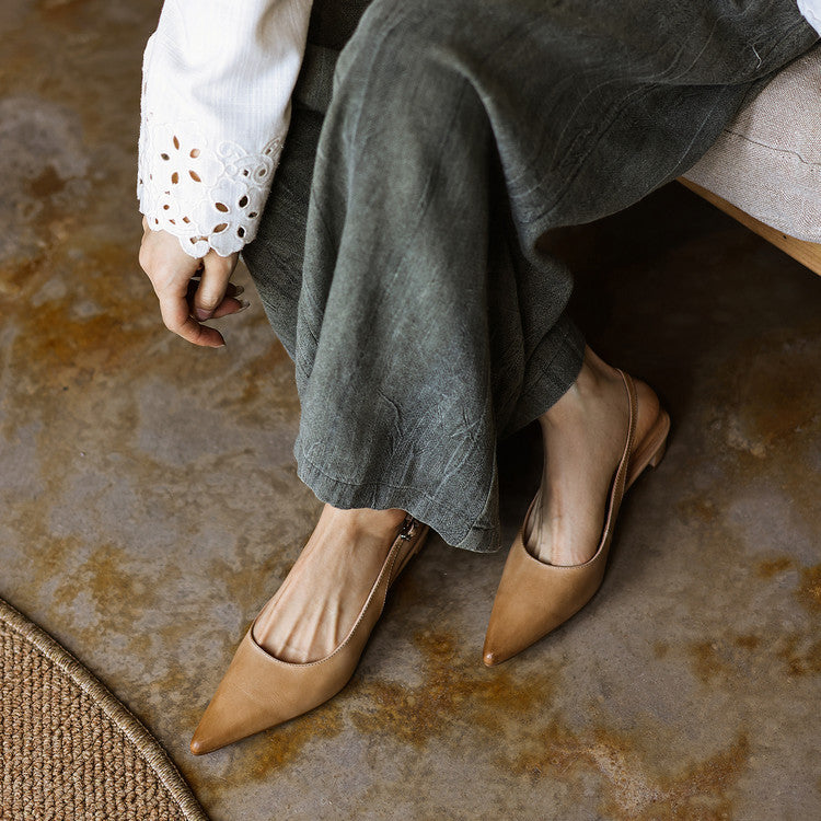 Celest Leather Slingback Heels